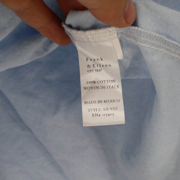 Frank eileen shirt Women's Medium Silvio Untuckable Button-Up Shirt Cotton blue - Picture 8 of 13